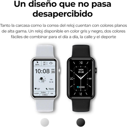 Smartwatch Ksix Tube, 1.57 Inch Multi-Touch Display, 7 Days, App Included, Health Monitoring, Multisport Mode, Waterproof, Black