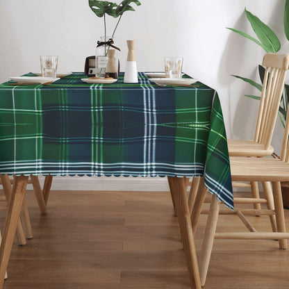 JEJEA Blue Scottish Tartan print Rectangle Tablecloth Waterproof Wrinkle Free Table Cloth For Kitchen Dining Tabletop