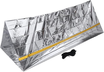 Easy to Install Emergency Blanket Tent, Portable Thermal Survival Shelter for Running Camping, Compact Reusable Tent