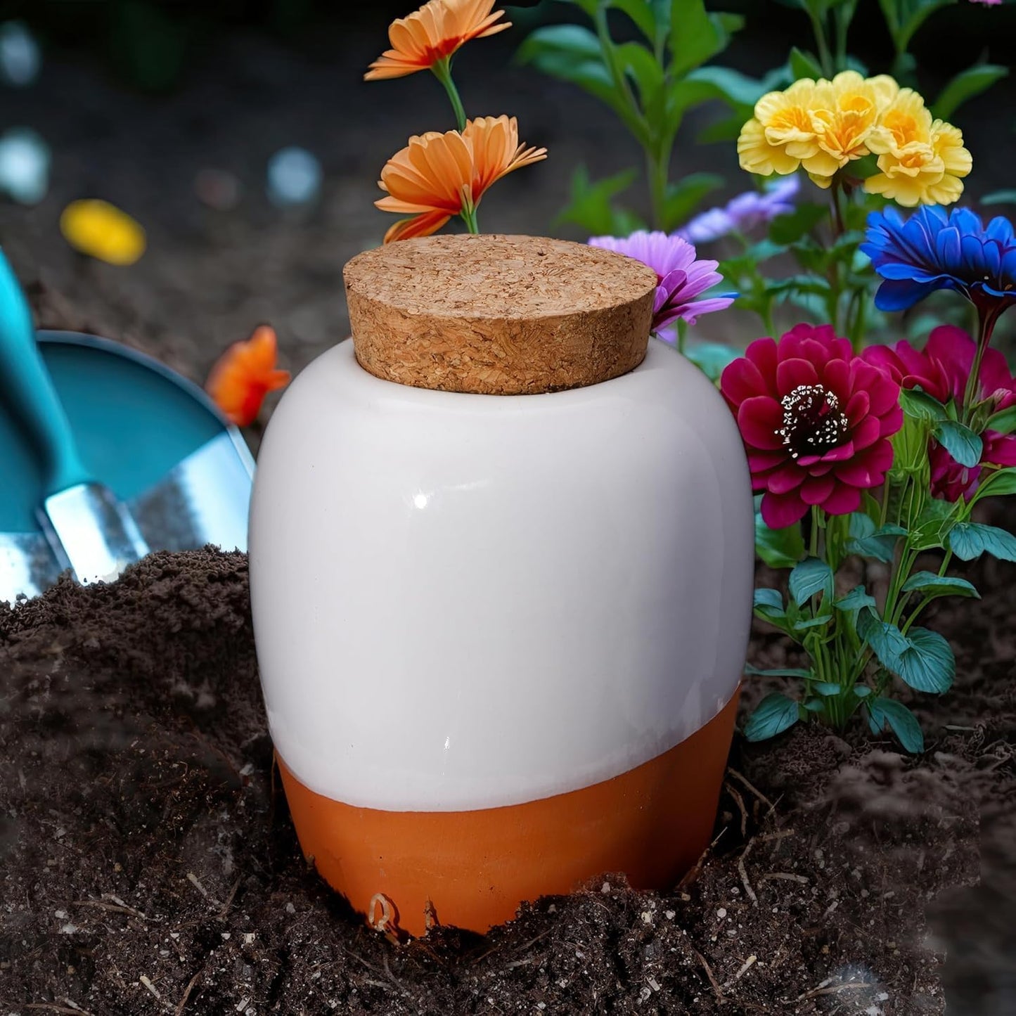 4 Pack Plant Self Watering Globes, Terracotta Watering Spikes, Slow Release Olla Pots Holds 16 oz, Drip Irrigiation Olla System