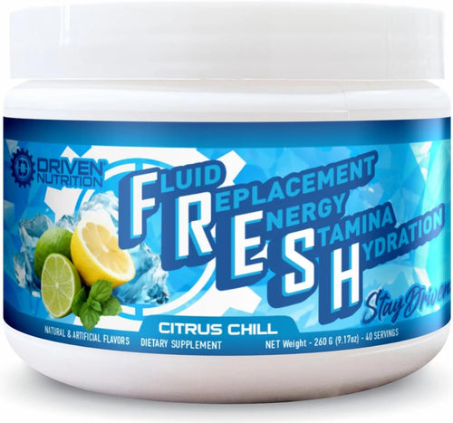 Driven F.R.E.S.H- Fluid Replacement Energy Stamina Hydration: Electrolytes for Ultimate Perfomance and Recovery (40 Servings, Citrus Chill)