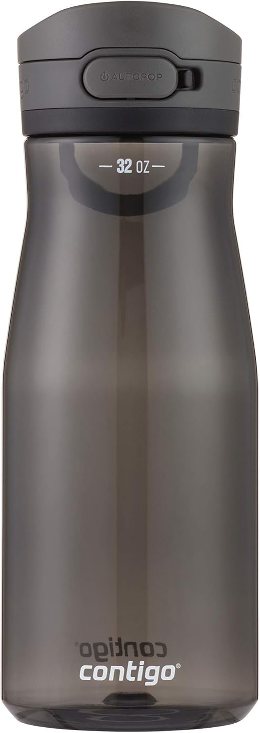 Contigo Jackson Autopop Water Bottle 946ml - AUTOPOPÂ® Technology, One-Handed Hydration, Hygienic Lid Cover, Wide-Mouth Chug Spout, Secure Button Lock, Integrated Carry Handle - Licorice