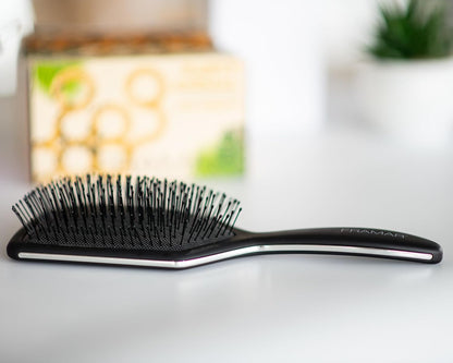 Framar Detangler Brush, Paddle Brush – Elegant Detangling Brush, No more Tangles Hair Brush – Hair Brushes for women, men and children (Black)
