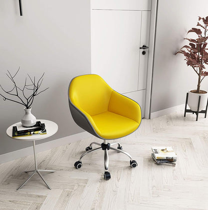 Desk Chair Executive Office Chair Swivel Chair Ergonomic Mid Back Seat Surface Lift Reinforced Steel Base PC Chair Office Essentials Chair Leather 360° Rotation for Reception Dinning Confere