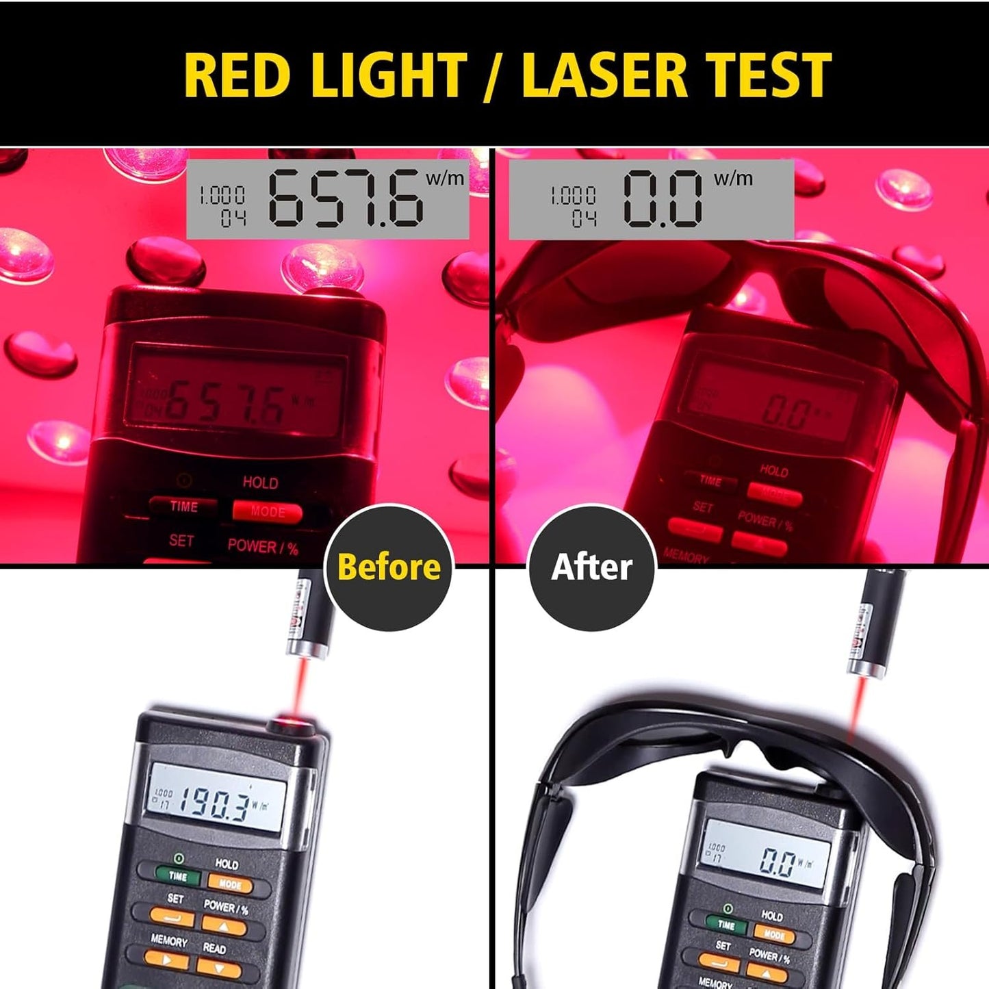 ULTREMA Red Light Therapy Glasses, Eyes Protection for Tanning Goggles, Laser Safety Glasses IPL 200-2000nm, Eye Protection for Red Light Therapy and Laser Hair Removal