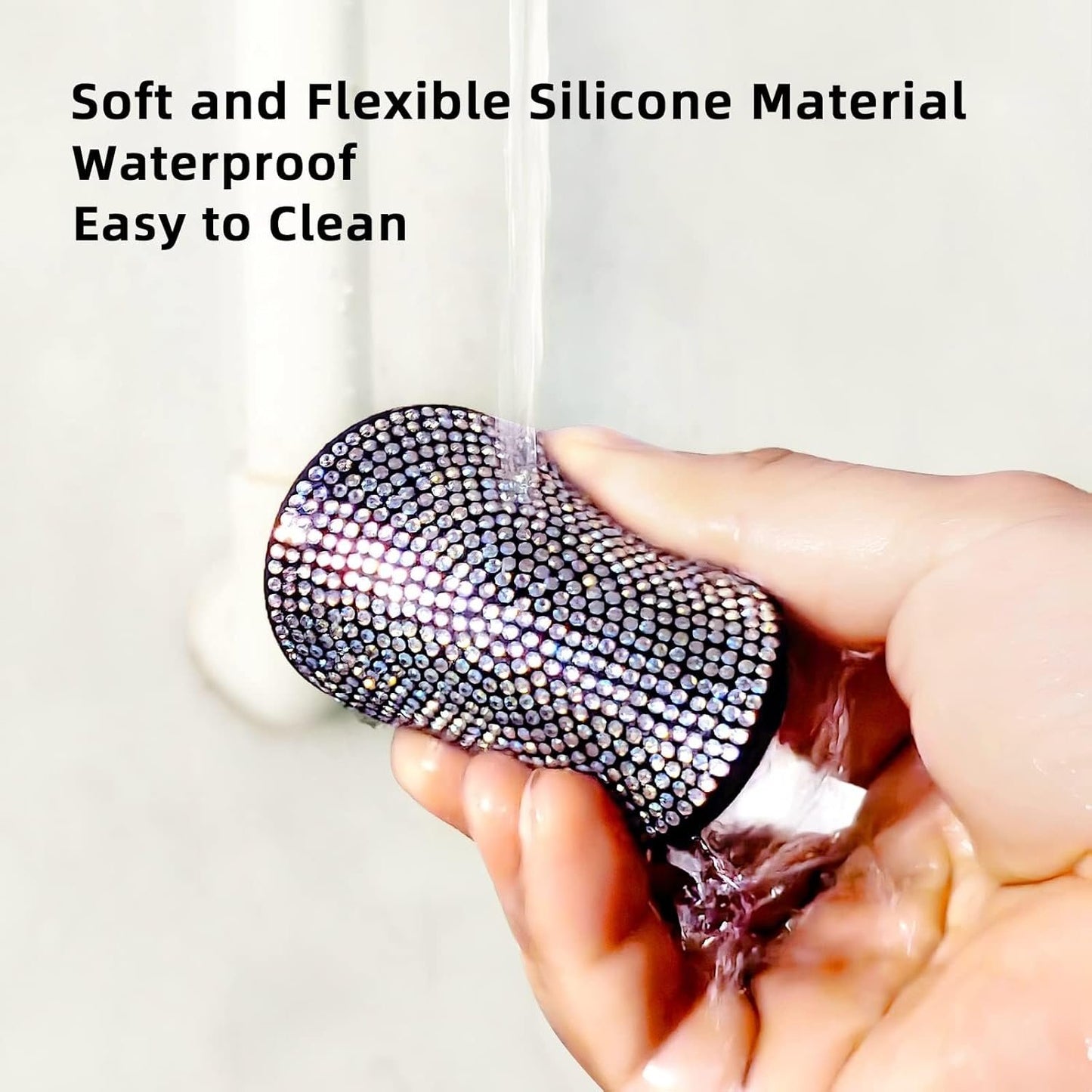 Car Cup Coaster, Universal Bling Crystal Rhinestone Car Cup Insert Coaster, 2.75 inch Anti-Slip Shockproof Cup Mat, Auto Drink Pad Car Interior Accessories for Women Men (AB Colorful Crystal)