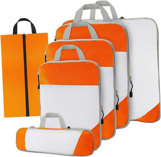 Generic 6-Piece Travel Packing Cubes Set for Efficient Organization on The Go, Orange