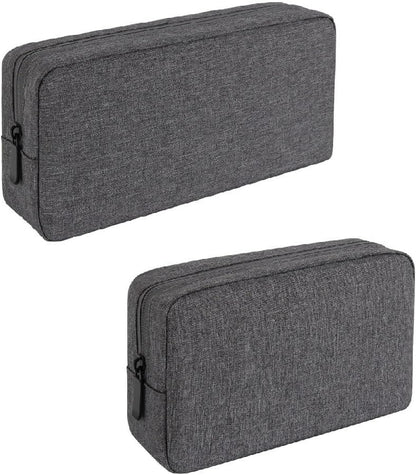 Travel Electronics Cable Organizer Bag Accessories Bag,Canvas Waterproof Universal Electronics/Accessories Multifunction Carrying Case Gadgets Bag Pouch 2 Pieces (Grey, One Size)