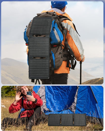 ULiXWH 21W Portable Solar Panel, Foldable Solar Panel Charger(5V/3A), IP67 Waterproof for Camping, Hiking, Backpacking, Ultra-Fast Solar Phone Charger with Dual USB Ports for iPhone, iPad, Power Bank
