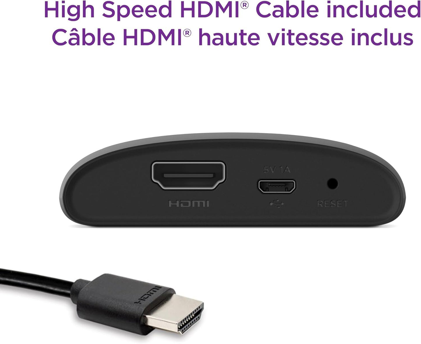 Roku Express (New, 2023) HD Streaming Device with High-Speed HDMI Cable and Simple Remote (No TV Controls), Guided Setup and Fast Wi-Fi