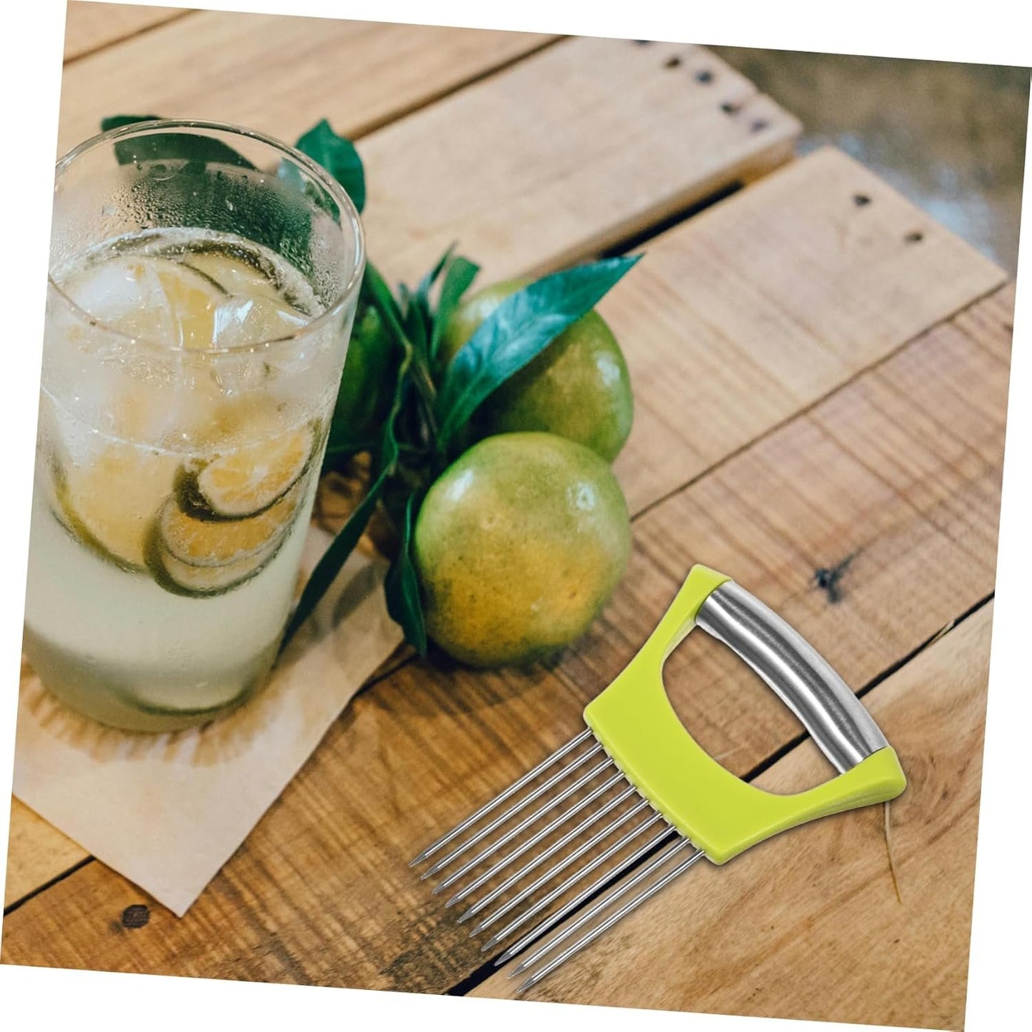 MOKKHNB 2pcs Stainless Steel Onion Holder Slicer Tool for Even Vegetable Slicing for Onion Lemon Tomato and Potato Preparation Reliable Kitchen Helper for Effortless Food Prep