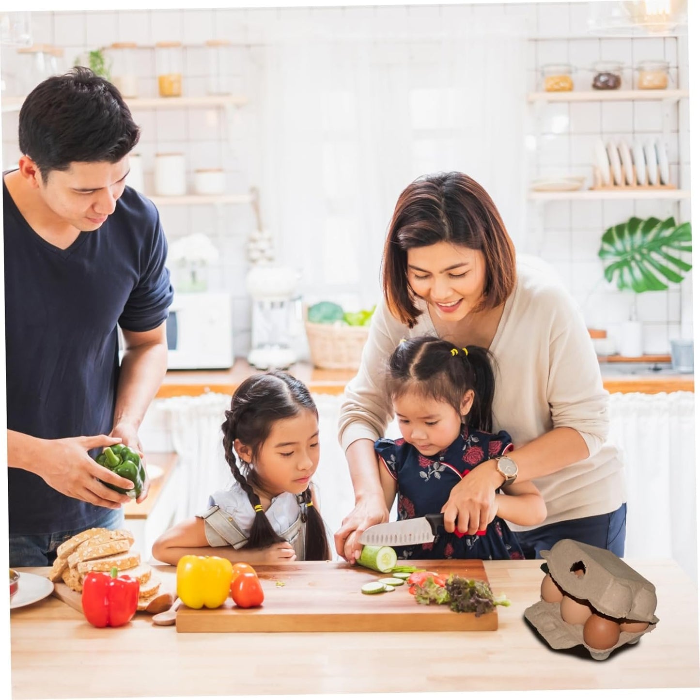 20Pcs Egg Cartons 6 Grid Reusable Paper Pulp Egg Carton with Lockable Lid for Storage, Delivery, Fridge, Kitchen Countertop