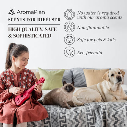 Aromaplan Scents, Clean Smelling Essential Oils, Fresh & Clean 5 Fl Oz (2 Pack)-Fresh Scent Essential Oil for Diffuser, USA Fragrance, Bigger Bottle, Bolder Aroma & Longer Lasting