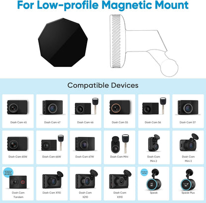 4 Pack Adhesive Replacement Magnet Piece for Garmin Low-Profile Magnetic Mount,Only Windshield Sticky Piece No Mount,for Garmin Dash Cam Mount 45/46/47/55/56/57/65W/66W/67W/Tandem/Speak Plus