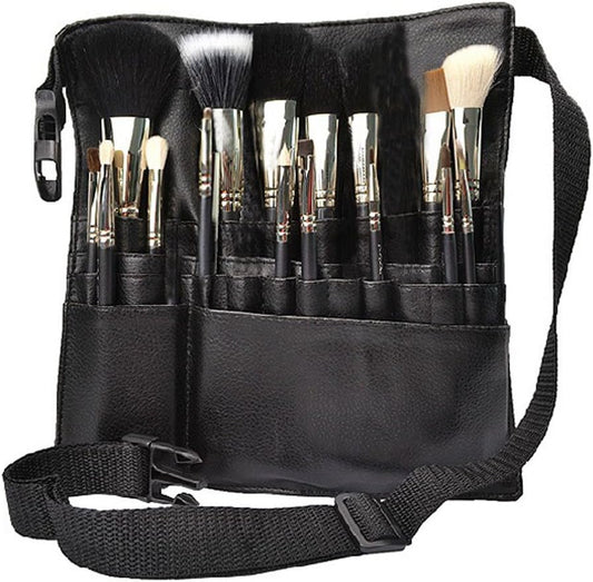 Hotrose 22 Pockets Professional Cosmetic Makeup Brush Bag with Artist Belt Strap for Women