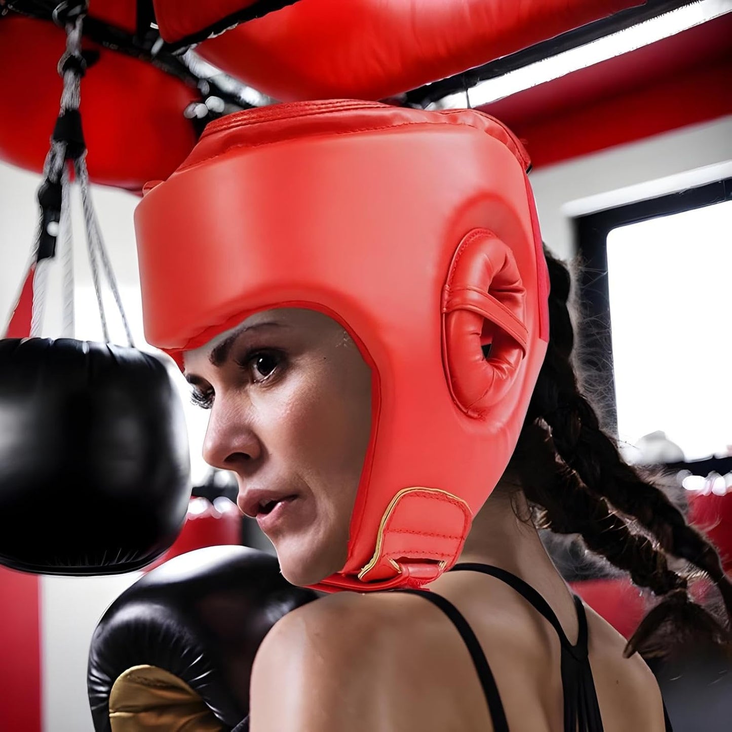 Sparring Headgear, Adjustable Boxing Head Protector, Professional Protective Gear, 10.24 x 9.06 x 7.87 Inches, Ideal for Gym Workouts, Home Training and Competitions