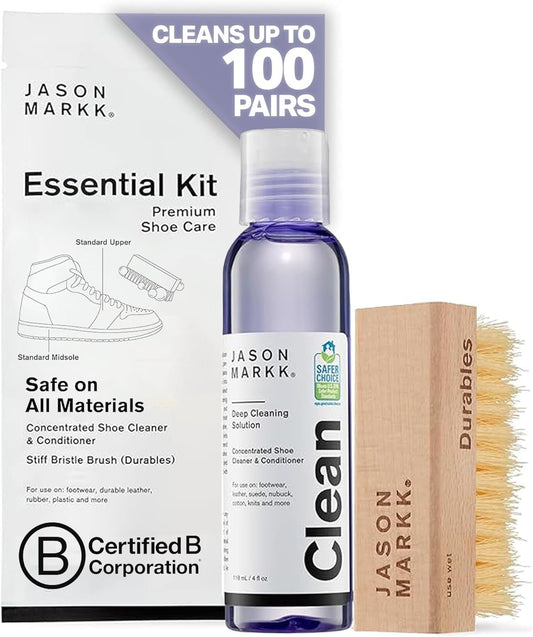 Jason Markk, Shoe Cleaner, Deep Cleaning Solution & Durables Brush, Sneaker Care, Ideal for Footwear, Leather, Rubber