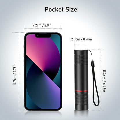 Blukar LED Flashlight Rechargeable, Super Bright Small Handheld Flashlights- Zoomable, Adjustable Brightness, Long Lasting Flash Light, Waterproof Pocket Size Torch Light for Emergency Camping Hiking