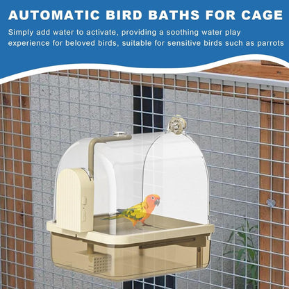Cockatiel Bird Bath, Birds Cage Bath with Automatic Chew-Proof Tub and Perch, 8,86 x 7,87 x 10,24 pollici 2-Mode Aviary Bathtub for Indoor Use Breeding Travel Show