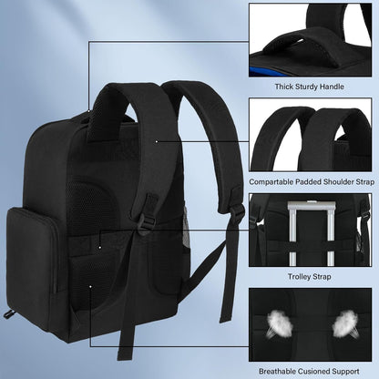 Travel Backpack Fits for PS5/PS5 Pro, Protective Carrying Case Storage Bag Compatible with Playstation 5/PSP Handheld Console/15.6'' Laptop/Gaming Accessories