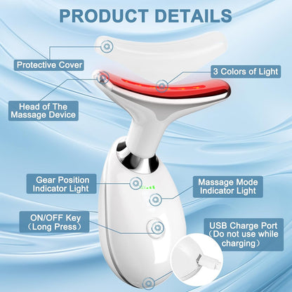 Facial and Neck Massage,3-in-1 Face Sculpting Tool,Facial Beauty Device for Skin Care (White)
