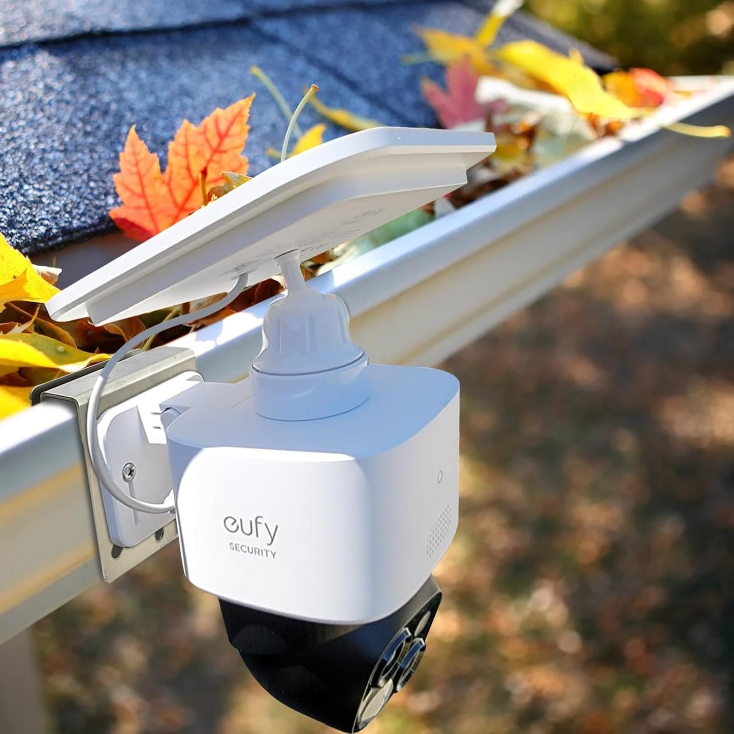 WiTi Gutter Mount Stainless Steel Bracket for Eufy Security SoloCam S340, Solar Security Camera Holder Anti-Rust Screws, No Drill Installation Compatible with IP PTZ DomeCameras Outdoor