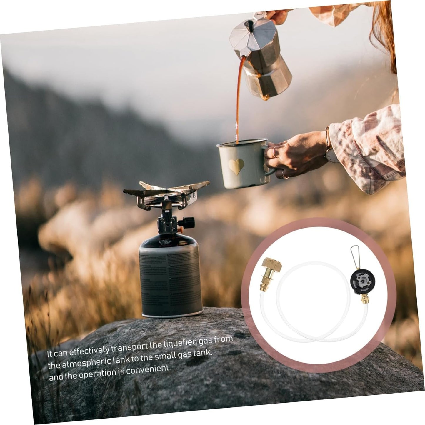 Happyyami Camping Gadgets Inflation-Valve Accessories Gas Tube Gas Stove Adapter Furnace Converter Set