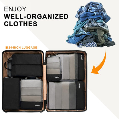Prezon Compression Travel Organizers Expanding Suitcase Organizer Luggage Organization Bag Set Backpack Organizer