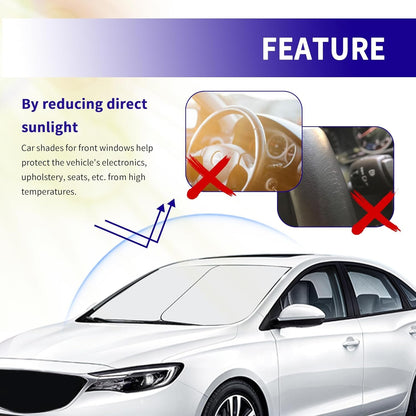 2PCS Square Sun Shade for Car Windshield,Foldable Car Windshield Sun Shade for Blocking Sunlight Exposure,Universal Car Sun Shade Windshield Interior Accessories for Truck,SUV (2PCS Square-S)