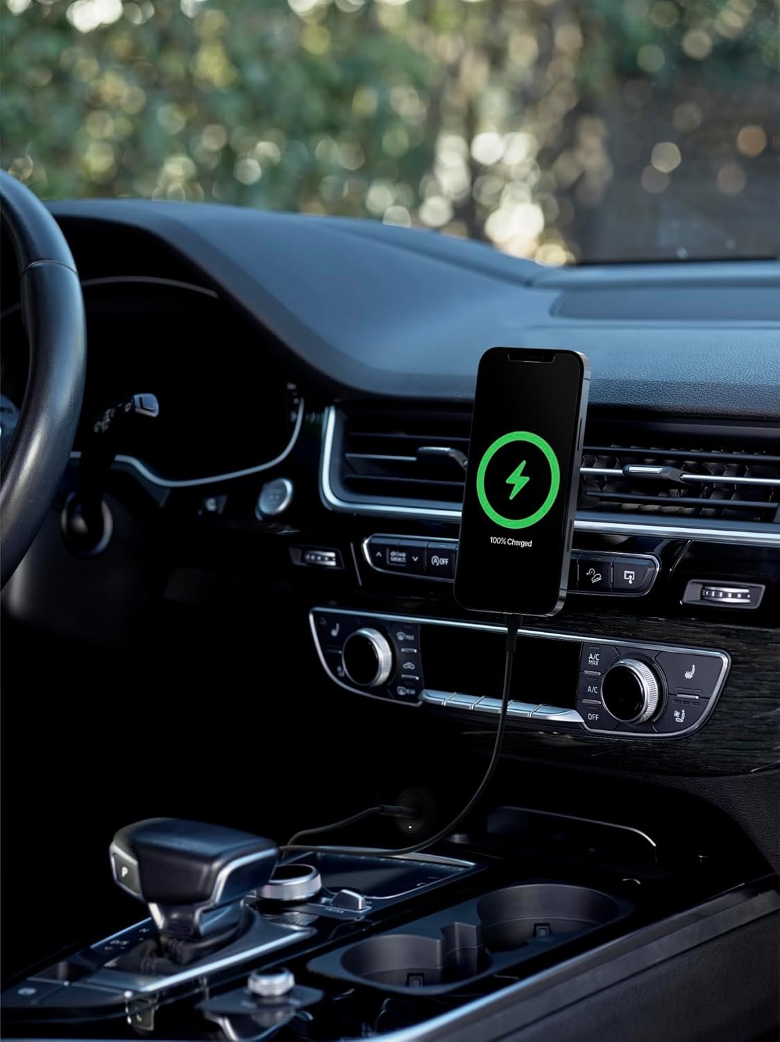 Belkin Magnetic Wireless Car Charger - MagSafe Compatible Air Vent Mount for Wireless Charging - AC Mount with Included Power Supply for iPhone 15, 14 & 13 - Travel Accessories for Phone