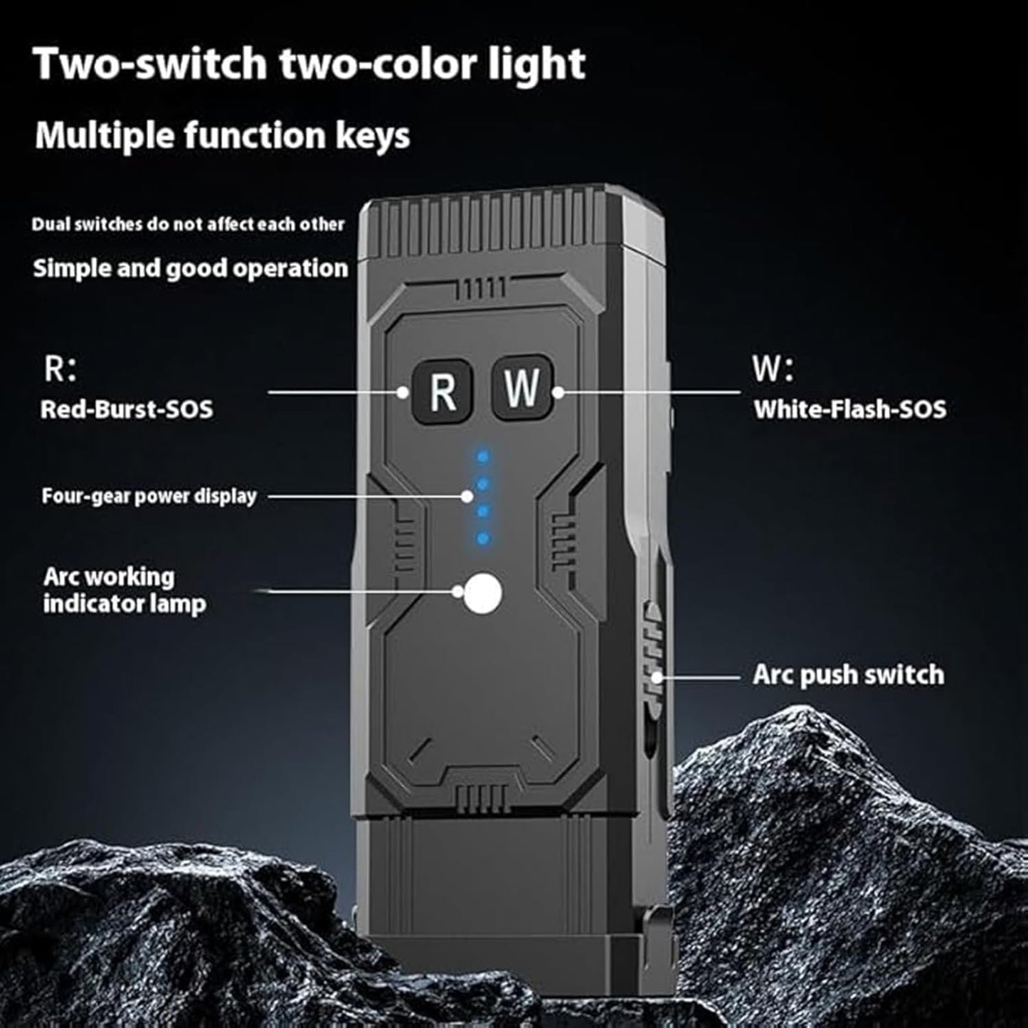 Multi Function Rechargeable Self-Defense LED Flashlight with Arc Lighter Hidden Camera Detectors Portable Self Protective Tactical Flashlight for Travel Camping Emergency Gifts for Men and Women