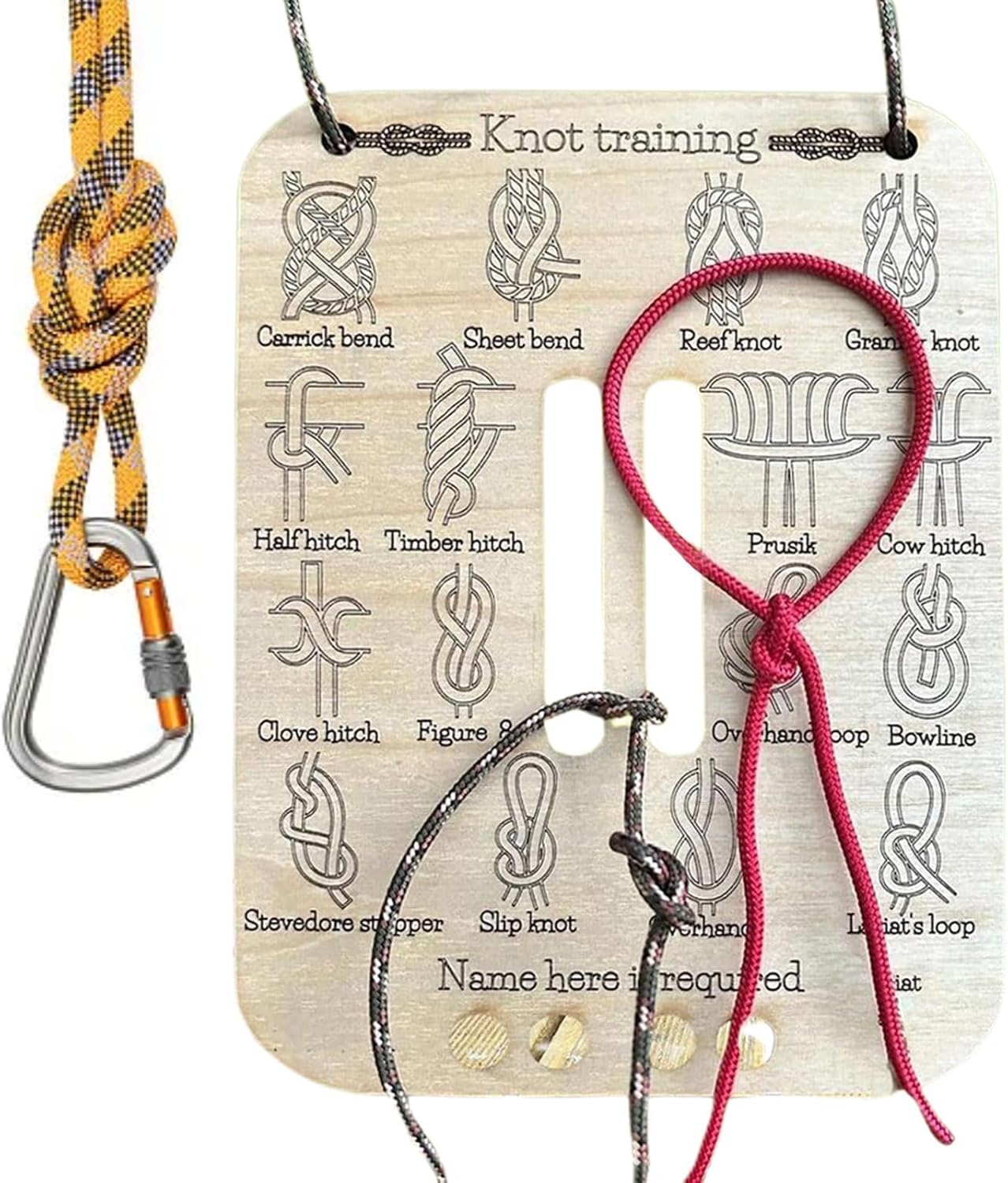 Gihioue Knot Training Board Learning, Exercise Board Set for Knoting, Portable Quick Tie Tool, Multifunctional Camping Accessories for Men and Women