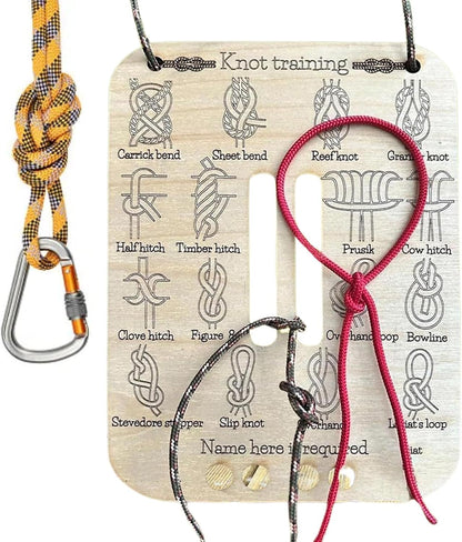 Gihioue Knot Training Board Learning, Exercise Board Set for Knoting, Portable Quick Tie Tool, Multifunctional Camping Accessories for Men and Women