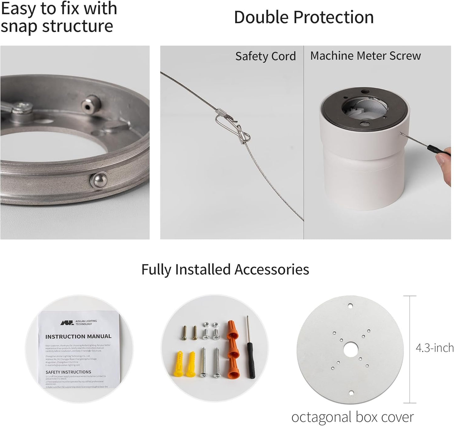 Aisilan LED Ceiling Spot Lights Indoor Dimmable 2 Pack - Upgrade Your Living Room or Bedroom with Adjustable Modern Wall Spot Light, 9W White Directional Accent Light, Warm White CRI 97