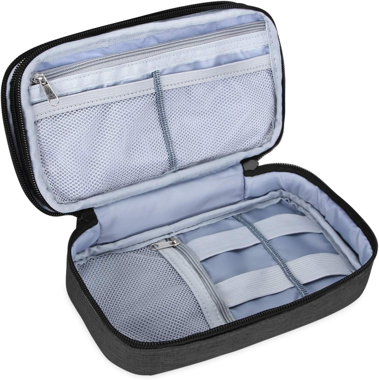 Teamoy Travel Makeup Brush Bag(up to 8.5"), Professional Cosmetic Artist Organizer Case with Handle, Compact and multifunctional-Small, Black (No Accessories Included)