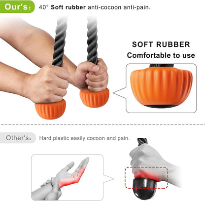 SELEWARE Cable Machine Attachments Set LAT Pulldown Attachments Cable Machine Accessories for Home Gym Weight Workout Tricep Rope Exercise D Handles Workout Handles Pull Down Bar Straight Bar