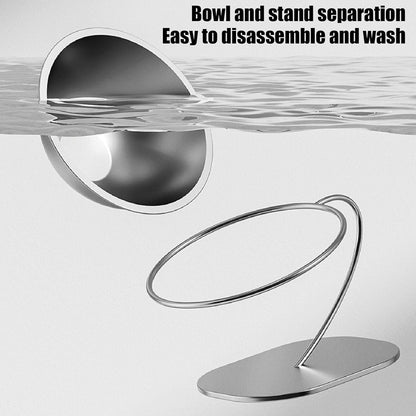Raised Cat Food Water Bowl, Stainless Steel Convenient and Practical Elevated Pet Bowl Anti Tip Base with Large Capacity, for Feeding or Watering Pets