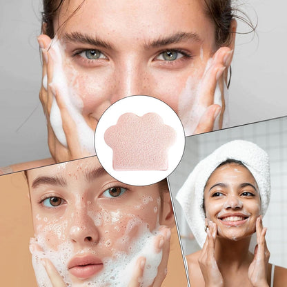 mivceklw Makeup Remover Sponge, Enlarged Cat Paw Design Compressed Face Sponges, Glove-Type Cosmetic Removal Wipes for Bathing Accessories, 5.1 x 4.13 x 0.78in