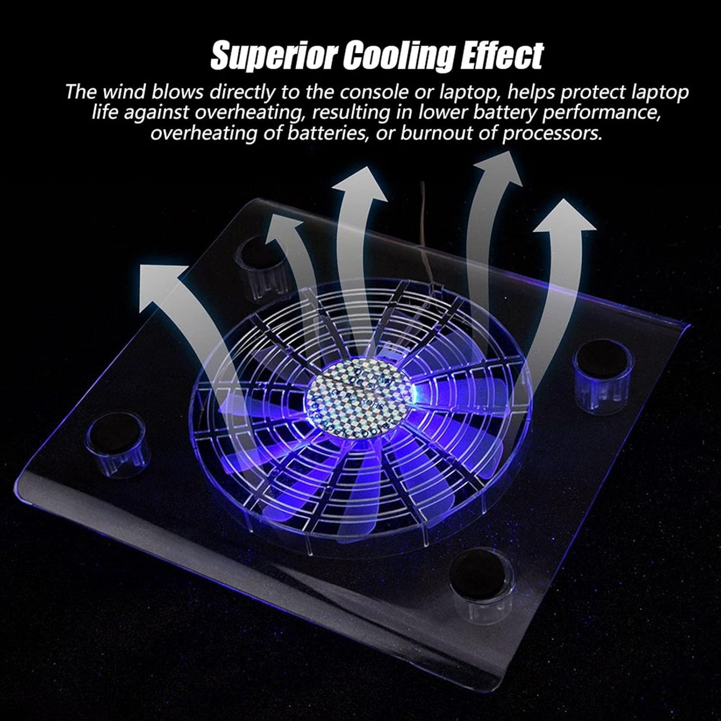 Laptop Cooling Pad, Laptop Cooling Stand Ultra Quiet USB Laptop Cooling Tray Computer Cooling Pad Gaming Laptop Fan Cooling Pad with LED RGB Lights