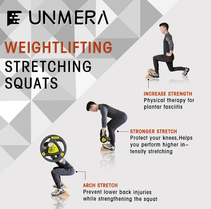 UNMERA Squat Wedge Block 2PCS Non Slip Professional Squat Ramp,Squat Platform for Heel Elevated Squats and Calf Raises