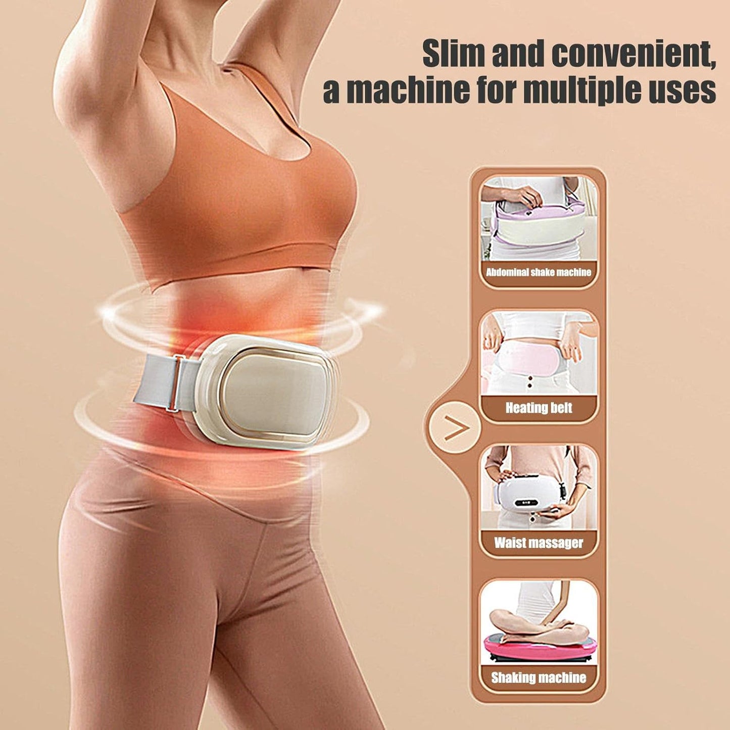 Abdominal Slimming Belt | Electric Abdominal Tool, Portable Wireless Massage Belt for Muscle Building Fat Burning Shaping and Firming
