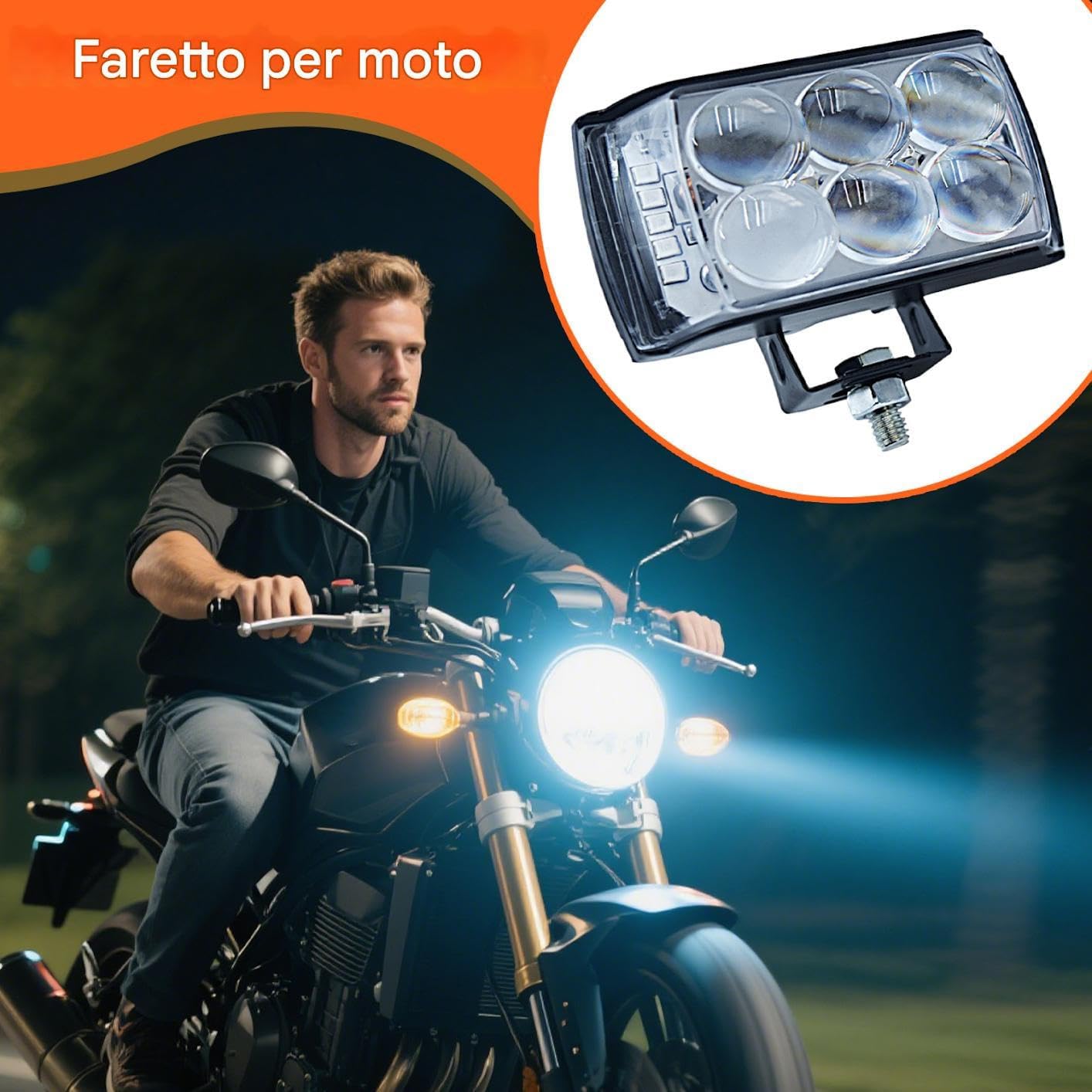 shjxi Motorcycle Driving Lights, LED Spotlight Beam, High Powered 2000 Lumen Output, Waterproof Shock Resistant Housing, Night Riding Visibility for Touring Safety