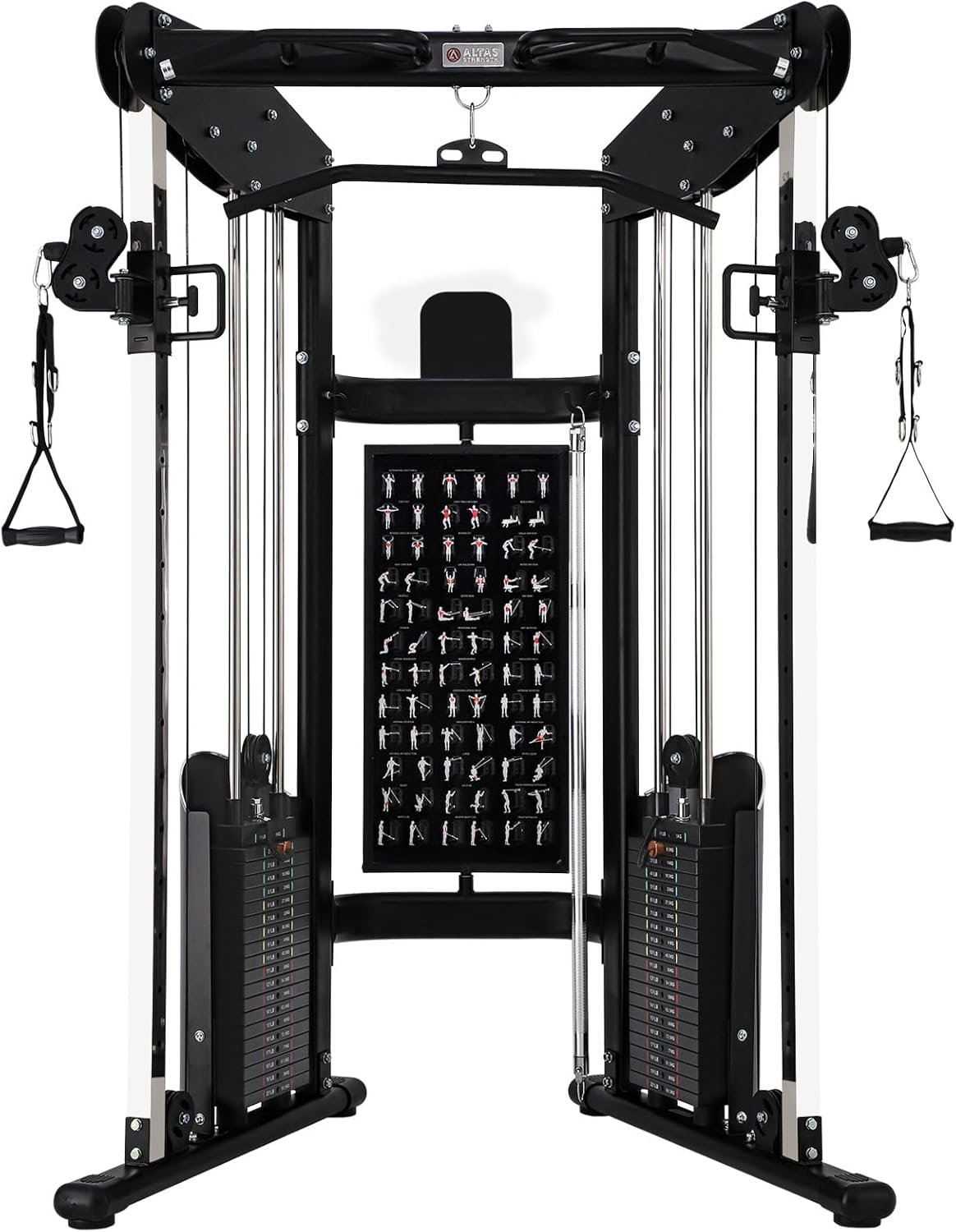 ALTAS Strength 3073 Function Home Gym Machine Pulley System Trainer Exercise Light Commercial Fitness Equipment 2000 Lbs Cable Included Accessories