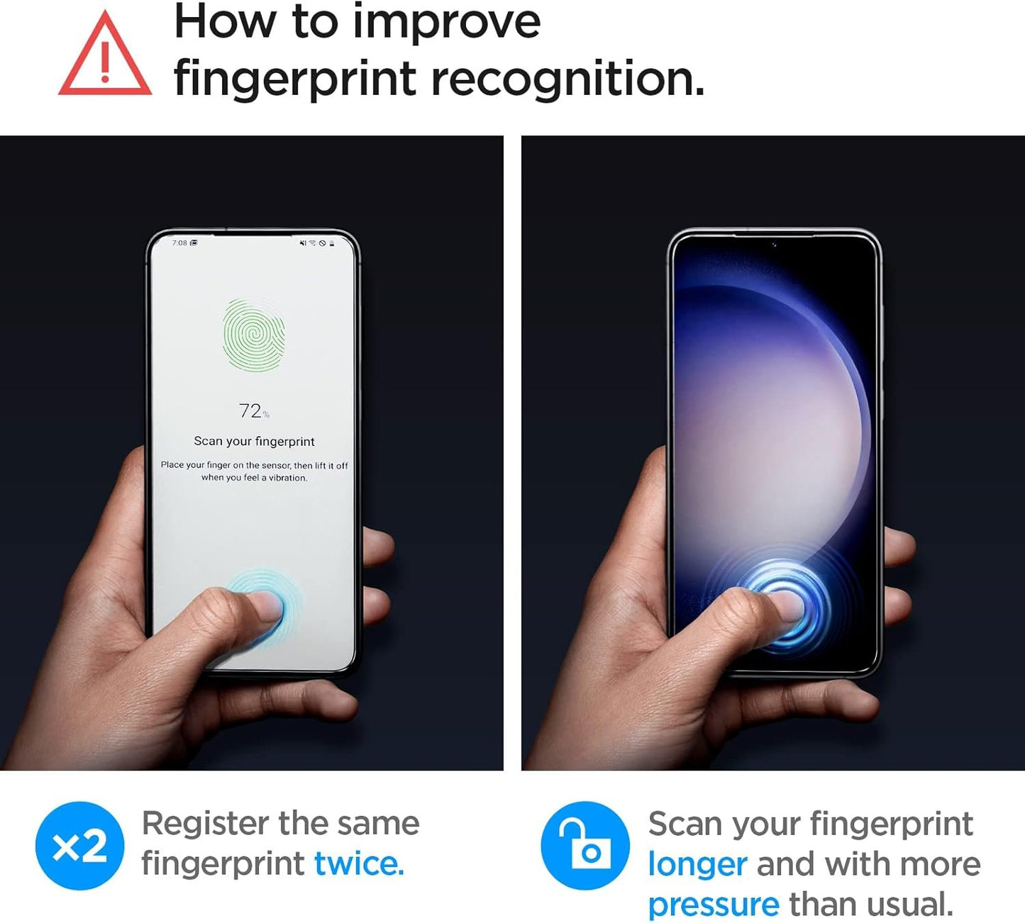 Spigen Tempered Glass Screen Protector [Glas.tR EZ Fit] designed for Galaxy S23 Plus (2023) [Case Friendly] - 2 Pack