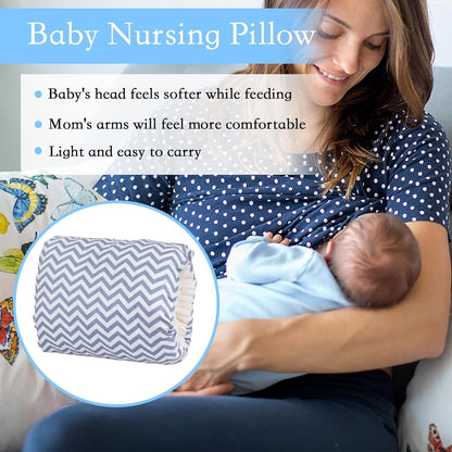 Jokureao Breastfeeding Arm Pillow Set, Cozy Cradle Pillow, Baby Nursing Arm Breastfeeding Pillow, Soft Nursing Arm Pillow with 2 Square Towels, Pillow for Feeding Baby (Gray)