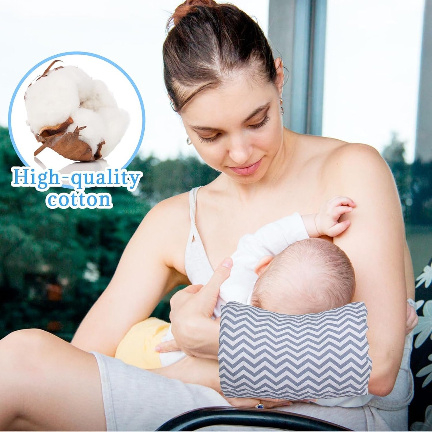 Jokureao Breastfeeding Arm Pillow Set, Cozy Cradle Pillow, Baby Nursing Arm Breastfeeding Pillow, Soft Nursing Arm Pillow with 2 Square Towels, Pillow for Feeding Baby (Gray)