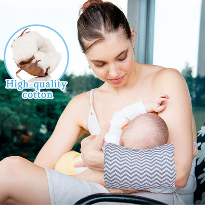 Jokureao Breastfeeding Arm Pillow Set, Cozy Cradle Pillow, Baby Nursing Arm Breastfeeding Pillow, Soft Nursing Arm Pillow with 2 Square Towels, Pillow for Feeding Baby (Gray)