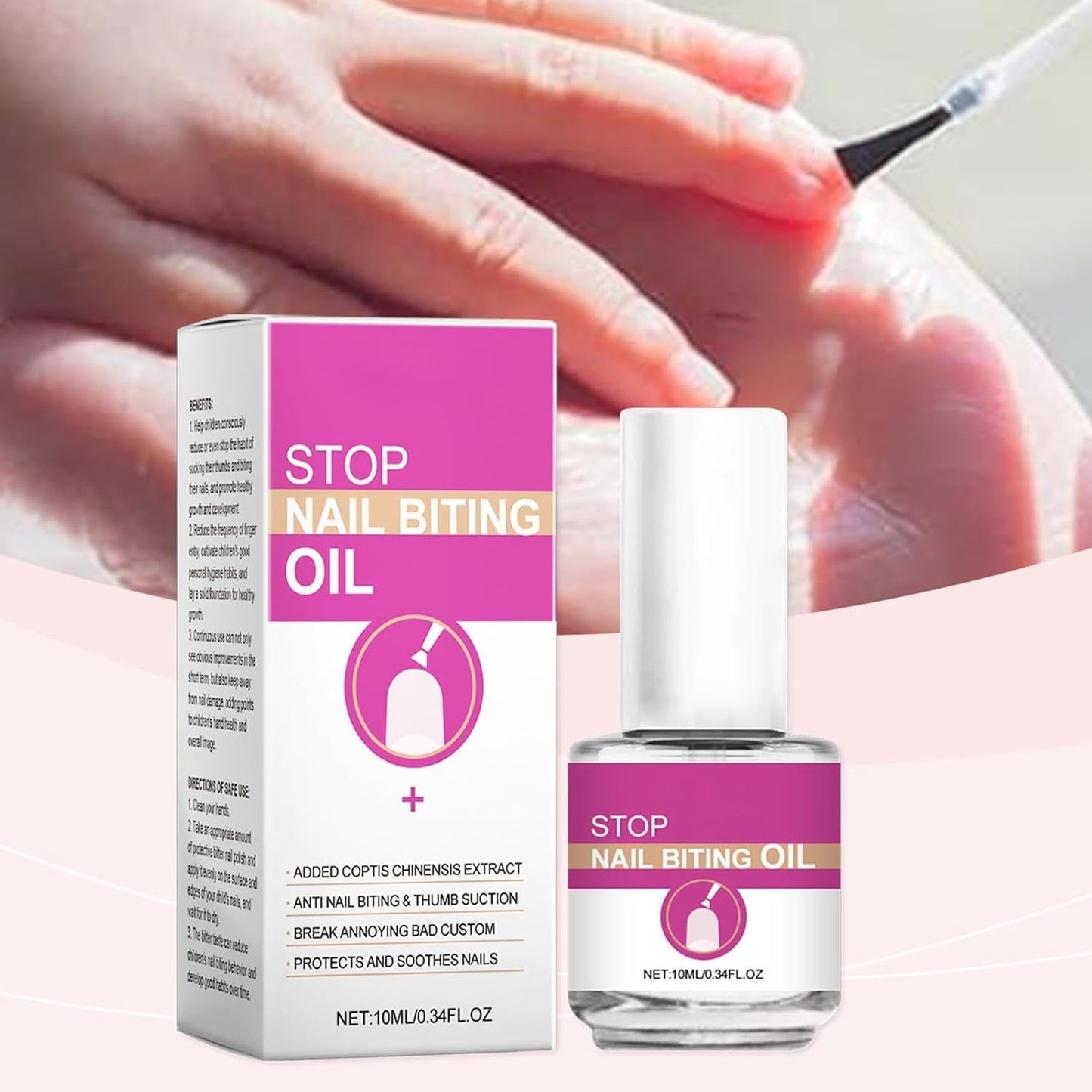Stop Nail Biting Kids - Anti Nail Biting Nail Oil - Nail Care No Bite Nail Polish, Nail Biter Stopper, Safe & Effective Solution, Stop Biting Nails for Kids