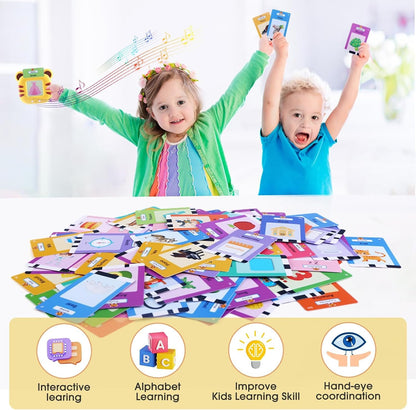 Talking Flash Cards Toddler Boys Girls Speech Sensory Toys for Autism Learning Resources Language Development Preschool Educational Toys English Flashcards with Alphabet Numbers for 2 3 4 5 6 Years