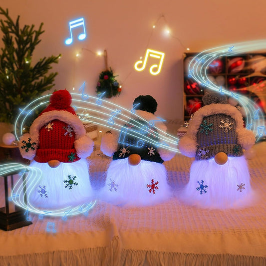 DAZZTIME Christmas Gnome with LEDs, 3 Pieces Bright Christmas Gnomes, Christmas Gnomes, Christmas Gnomes, Christmas Gnomes, Christmas Gnomes Set, Bright Christmas Decorations with Lights and Music